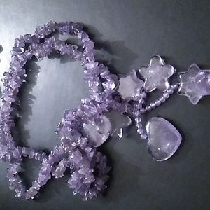 Chipped Amethyst Lariat Necklace